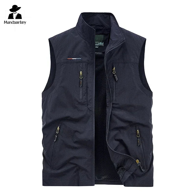 Sleeveless Jacket Vest Men's 2024 Summer Cargo Climbing Hunting Vest Outdoor Photographer Fishing Vest Camping Working Clothes